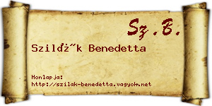 Szilák Benedetta névjegykártya